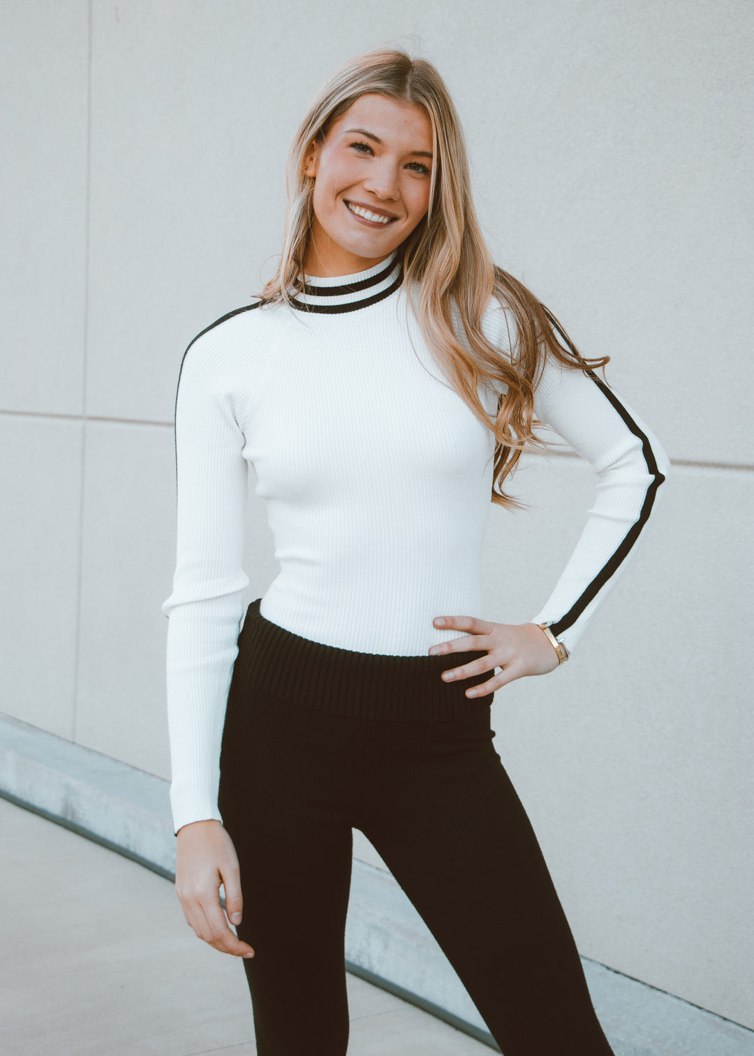 Winter Chic Ribbed Bodysuit