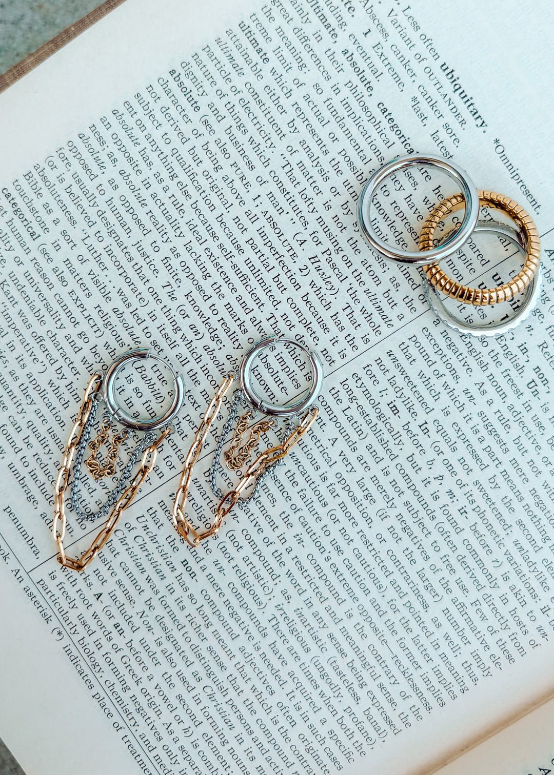 Edgy Huggie Two Tone Earring