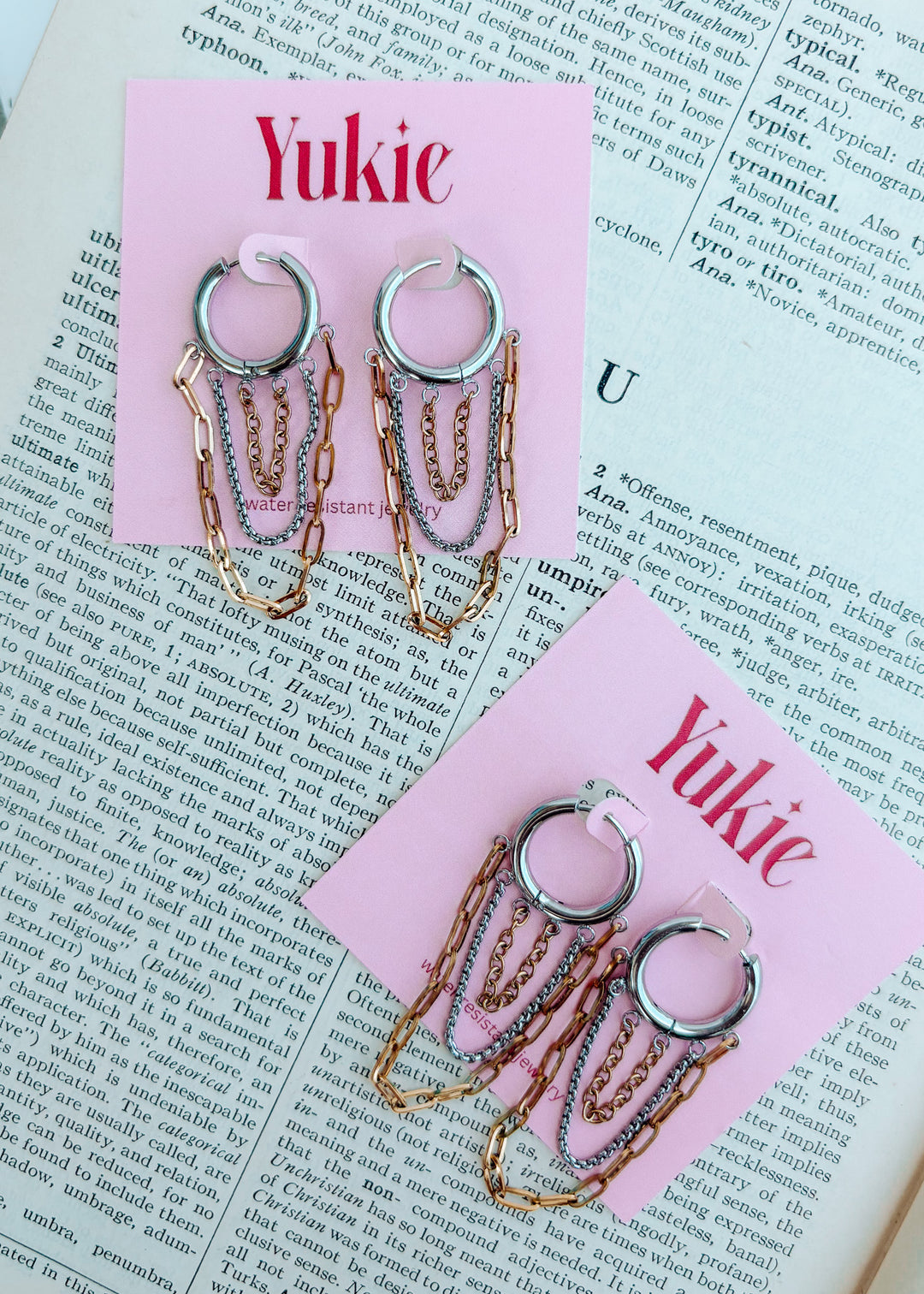 Edgy Huggie Two Tone Earring
