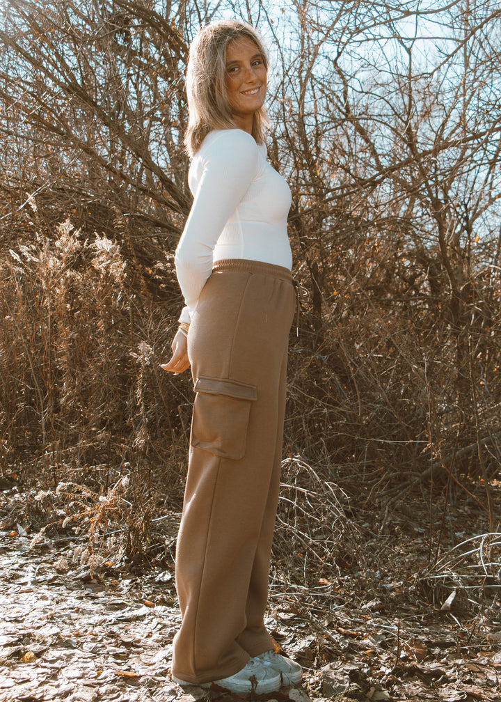 Brown Sugar Cargo Sweatpants