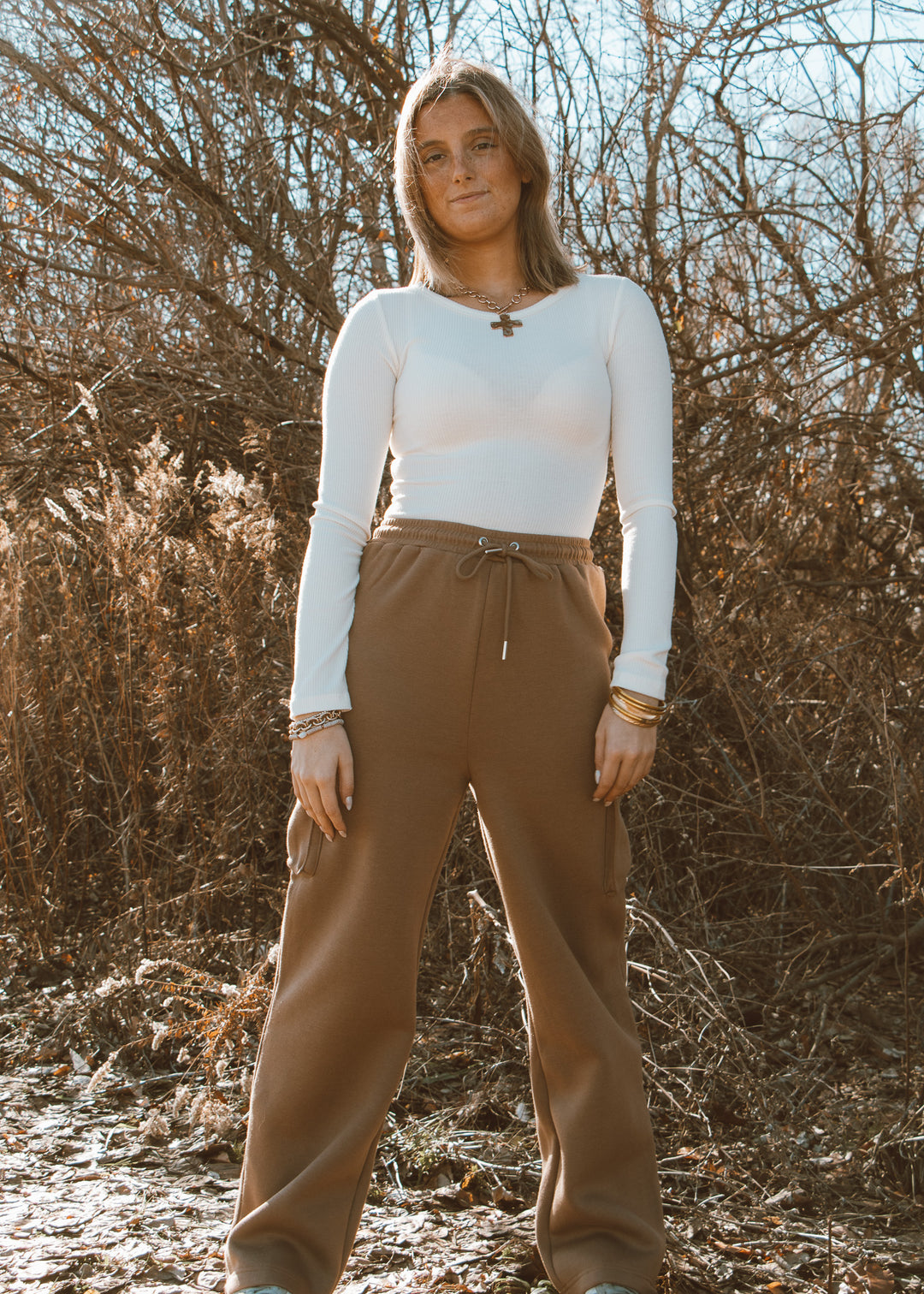Brown Sugar Cargo Sweatpants