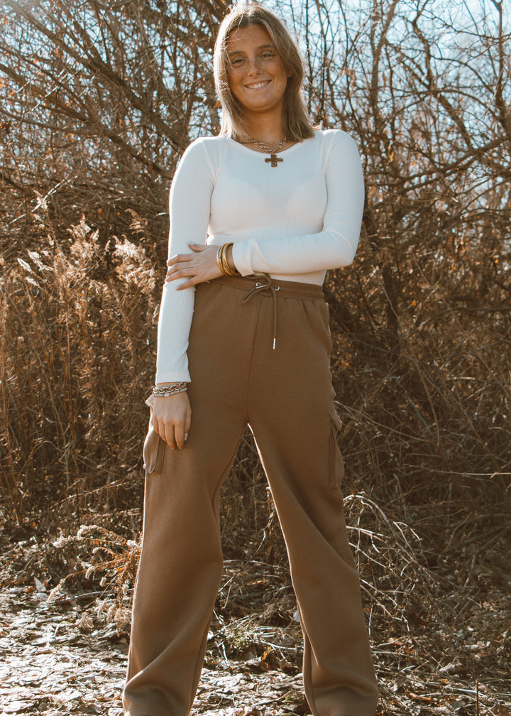 Brown Sugar Cargo Sweatpants