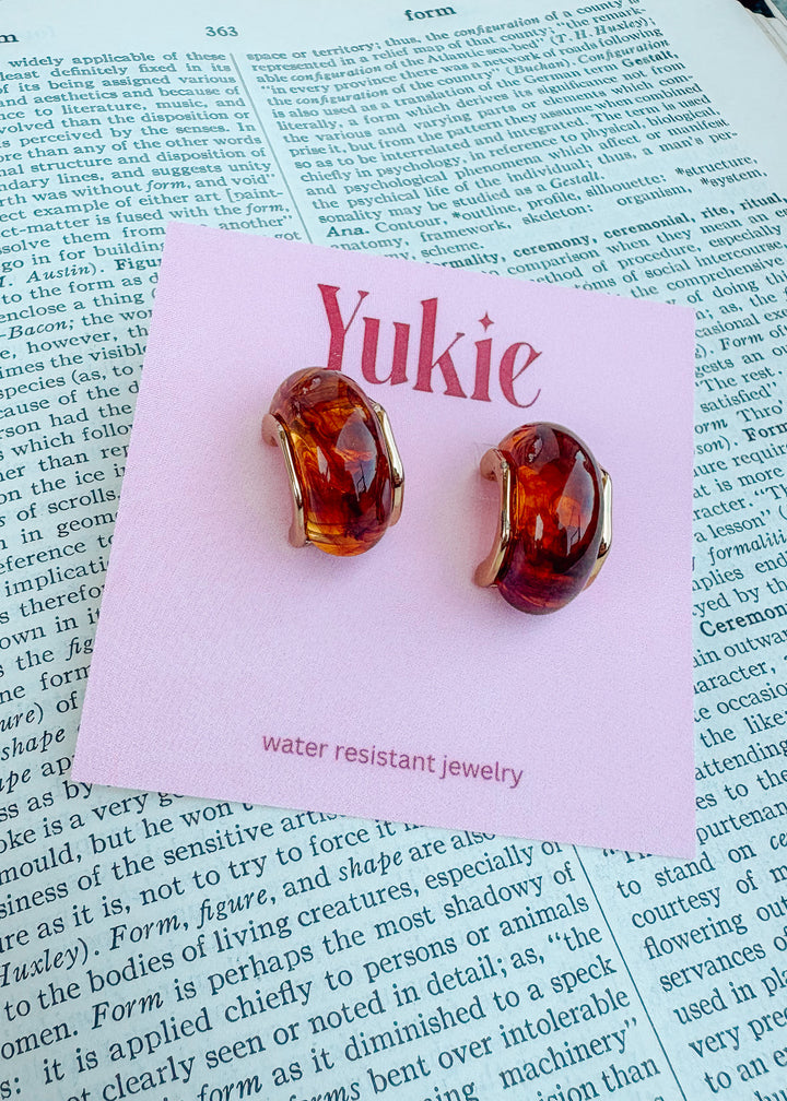 Amber Hugs Stud Earring