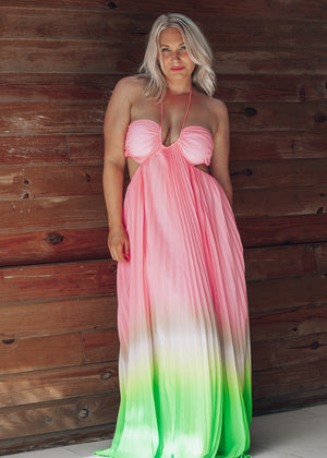 Flamingo Beach Ombre Dress