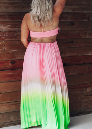 Flamingo Beach Ombre Dress