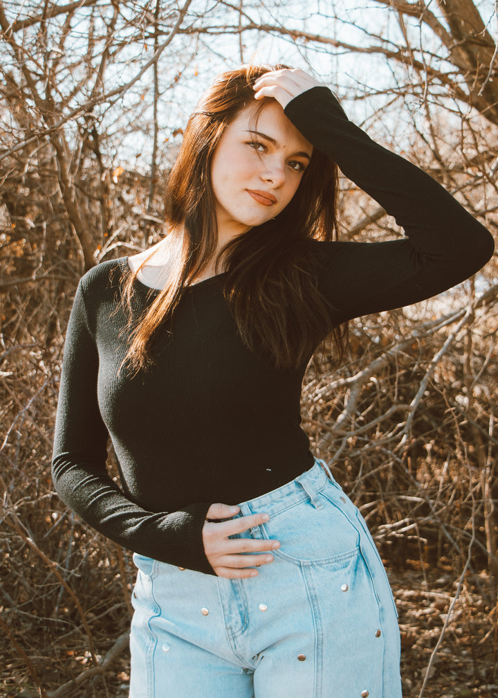 trendy black  bodysuit outfit