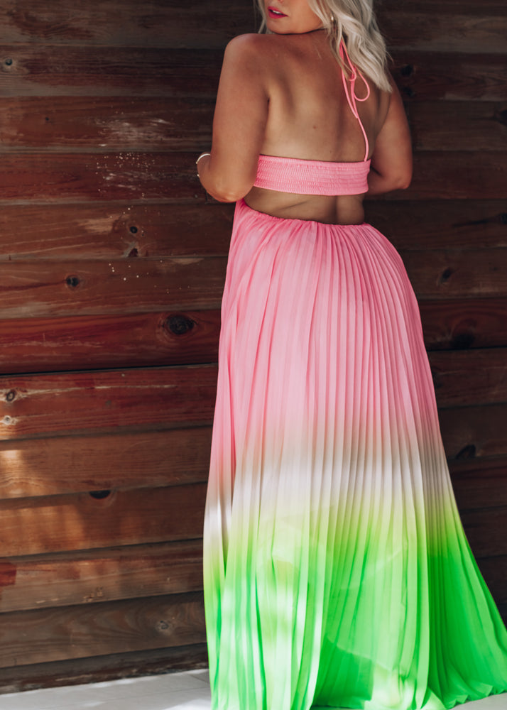 Flamingo Beach Ombre Dress