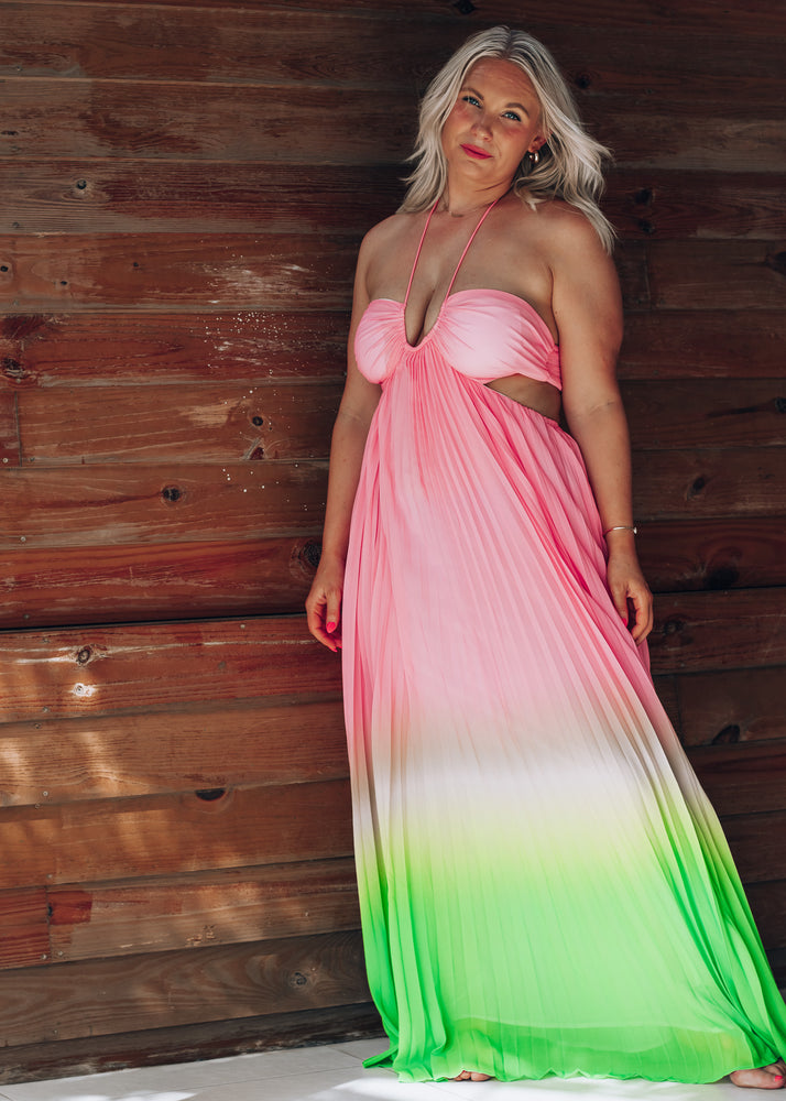 Flamingo Beach Ombre Dress