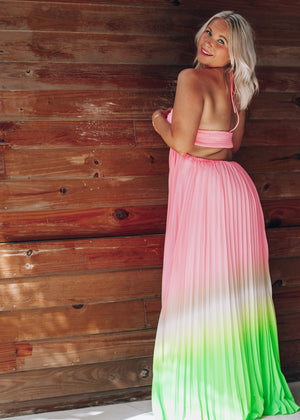 Flamingo Beach Ombre Dress