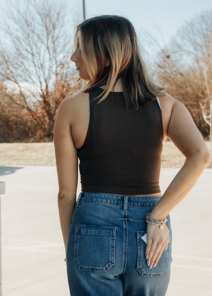 brown tank top outfit