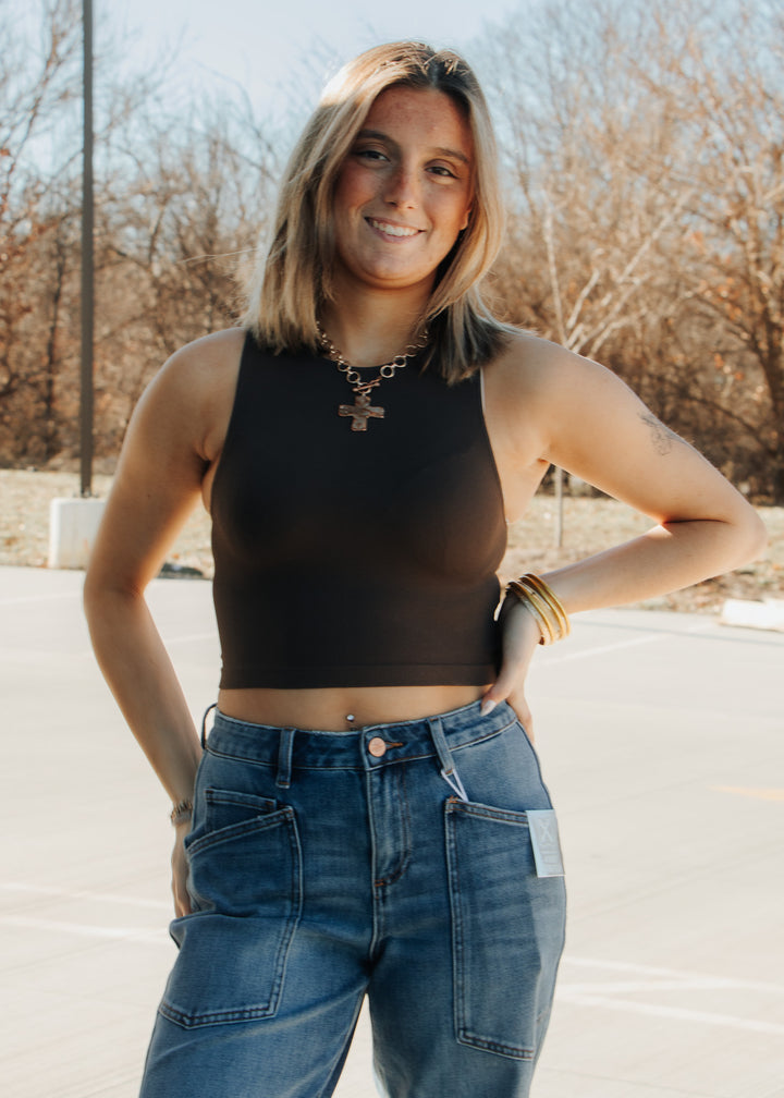 fudge brown tank top