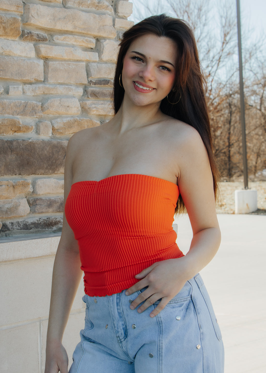 summer tube top outfit