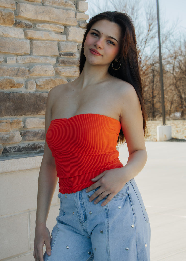 orange tube top