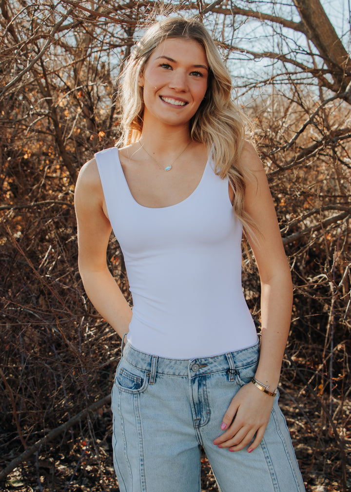 white tank top basic outfit 