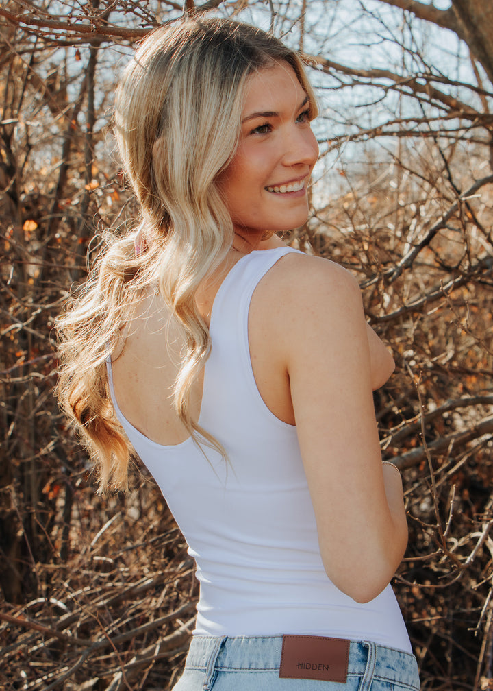 white bodysuit tank top 