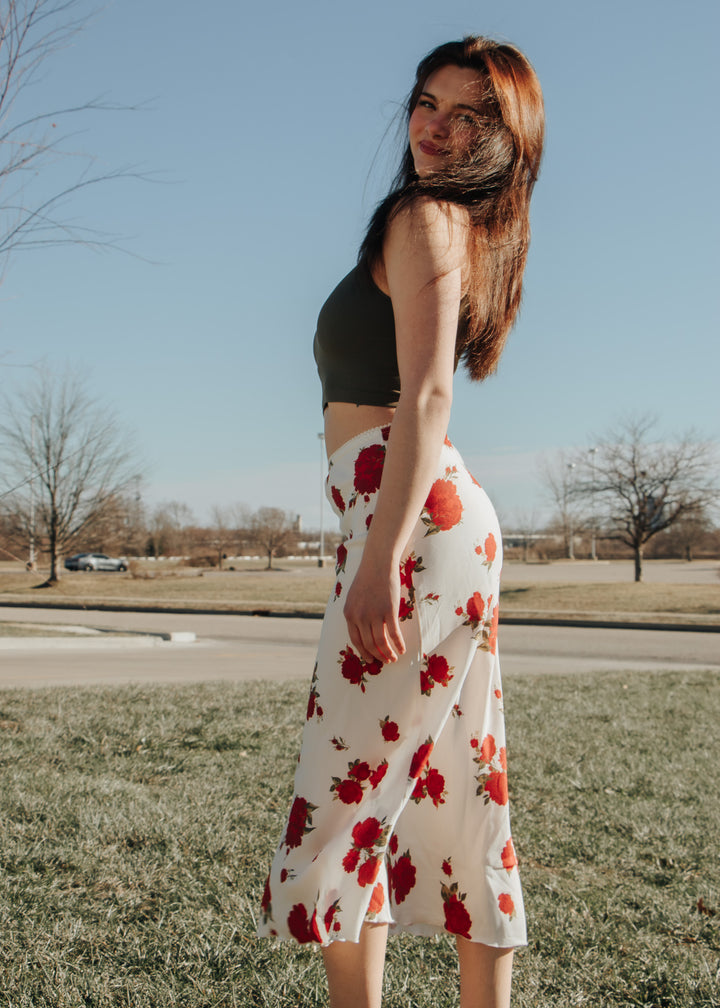 Romantic Rose Midi Skirt