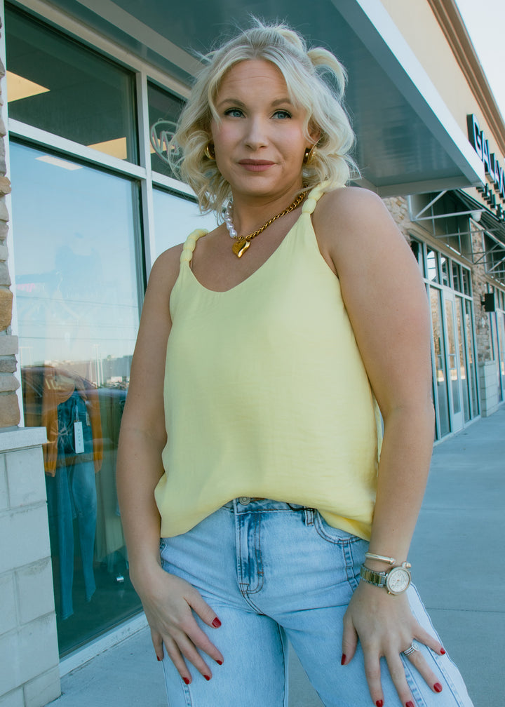 butter yellow tank top