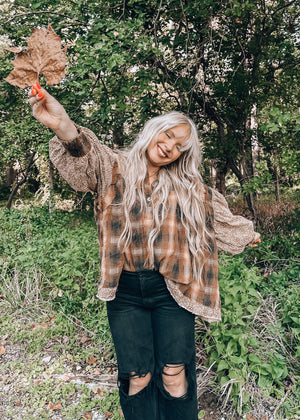 Mountain Girlie Brown Plaid Top