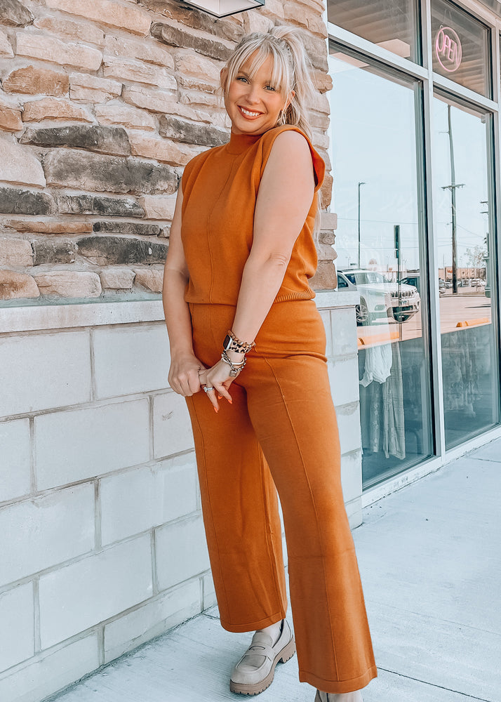 Pumpkin Spice Knit Crop Pant