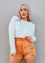 Pumpkin Patch Orange Plaid Short