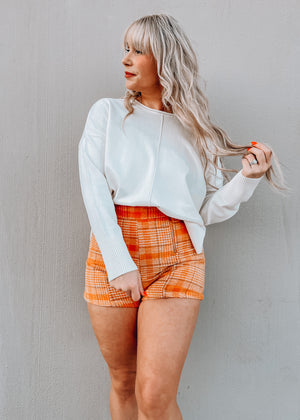 Pumpkin Patch Orange Plaid Short