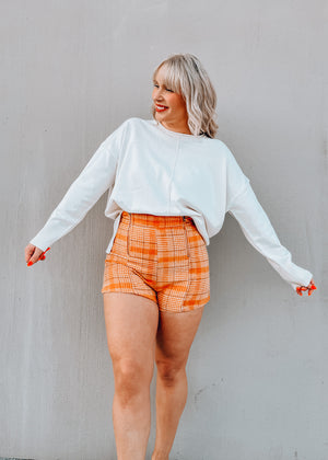 Pumpkin Patch Orange Plaid Short