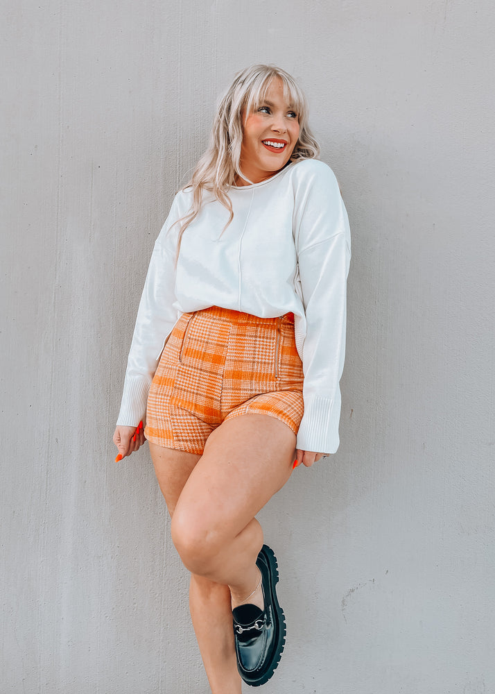 Pumpkin Patch Orange Plaid Short