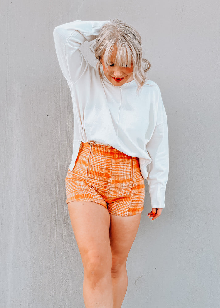 Pumpkin Patch Orange Plaid Short