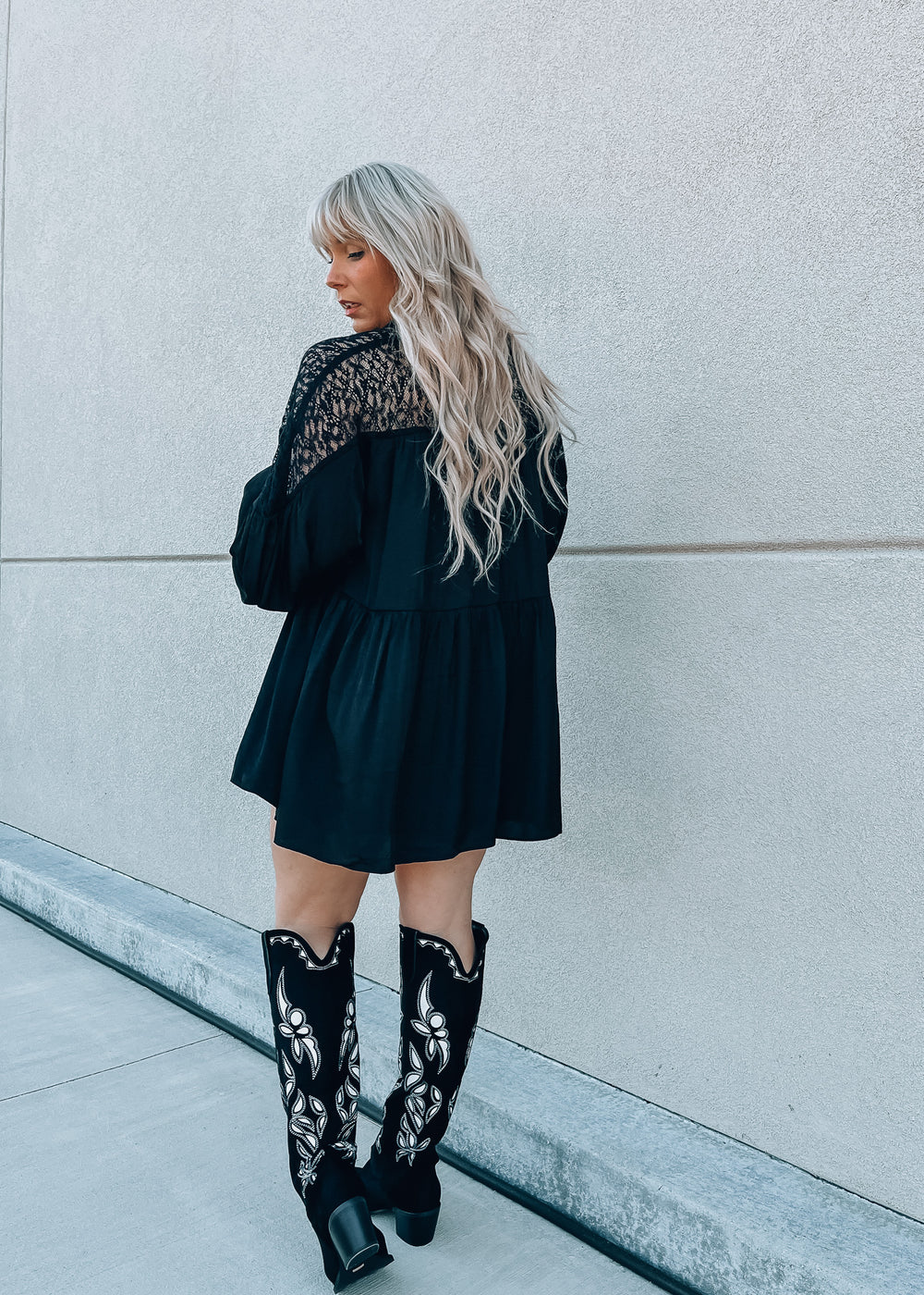 Lace trim dress