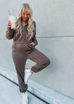 Hot Mocha Sweat Jumpsuit