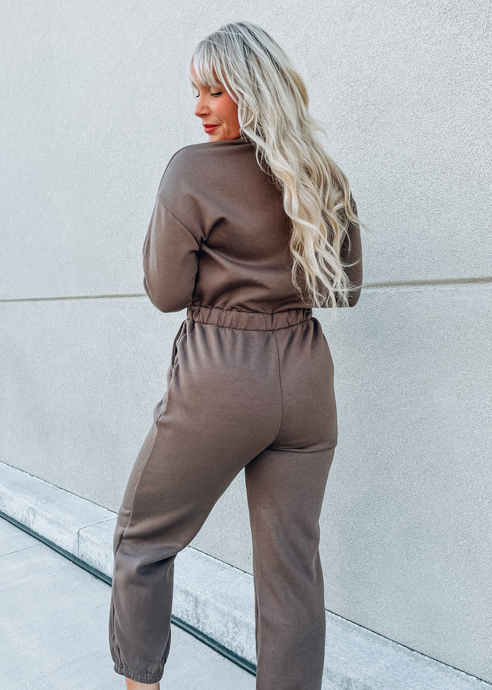 Hot Mocha Sweat Jumpsuit