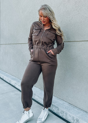 Hot Mocha Sweat Jumpsuit