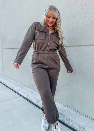 Hot Mocha Sweat Jumpsuit