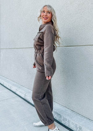 Hot Mocha Sweat Jumpsuit