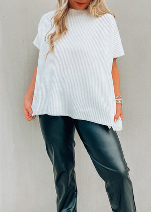 Swiss Alps White Poncho Sweater