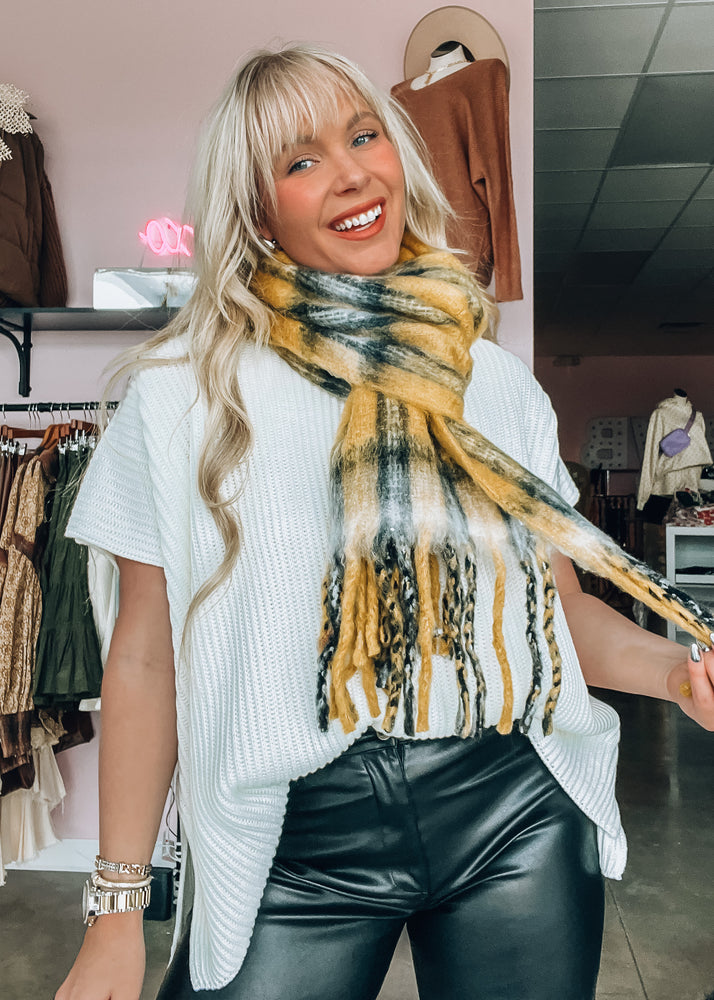 Yellow Plaid Scarf