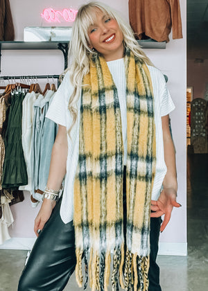 Yellow Plaid Scarf