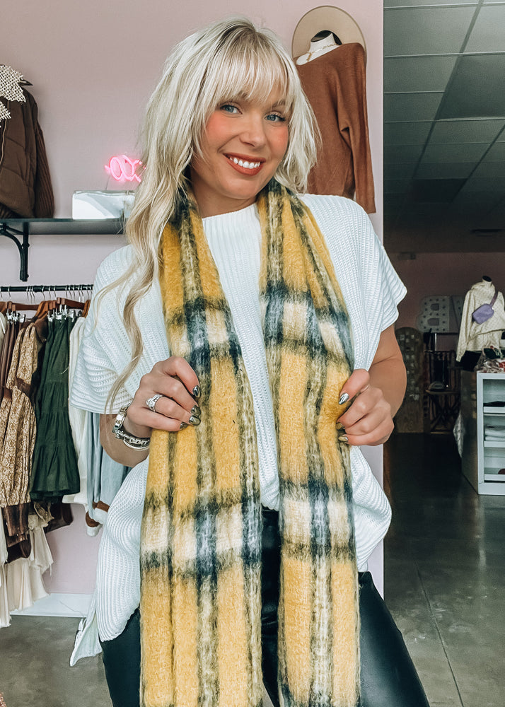 Yellow Plaid Scarf