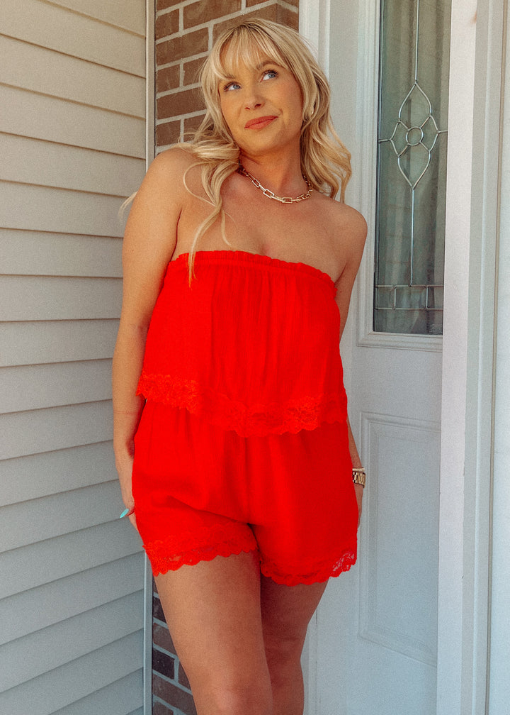 Dockside Date Red Romper