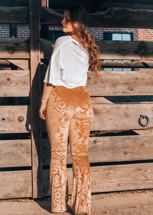 Stay Golden Paisley Flare Pants