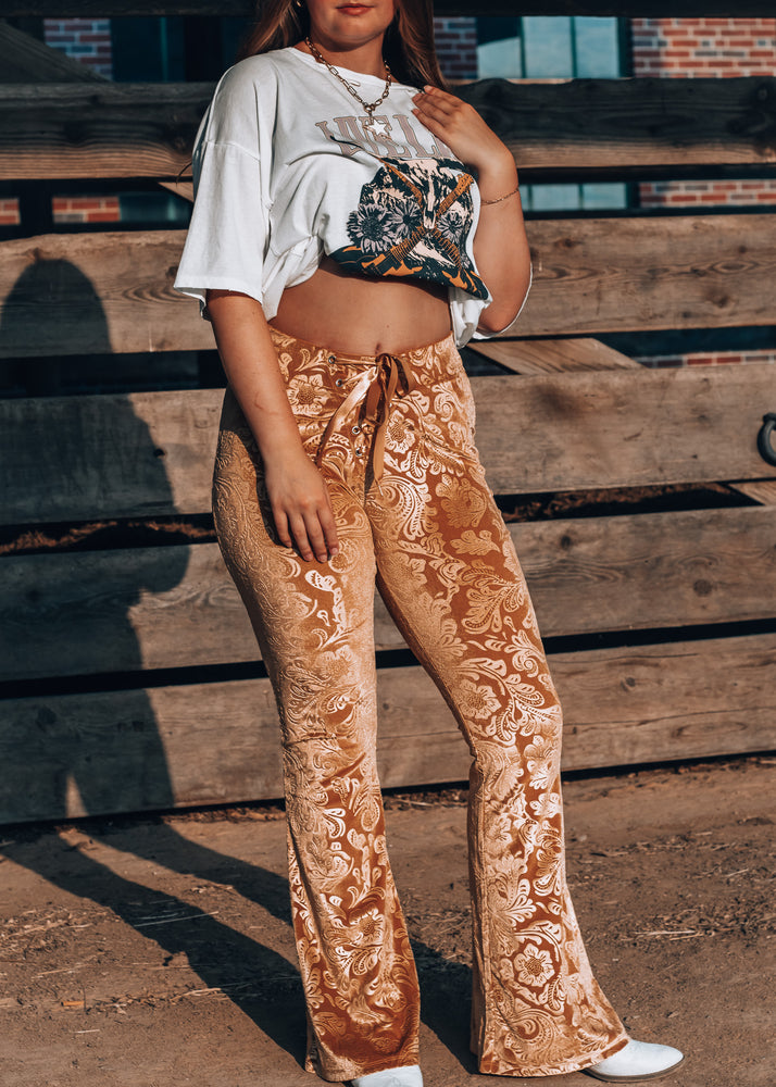 Stay Golden Paisley Flare Pants