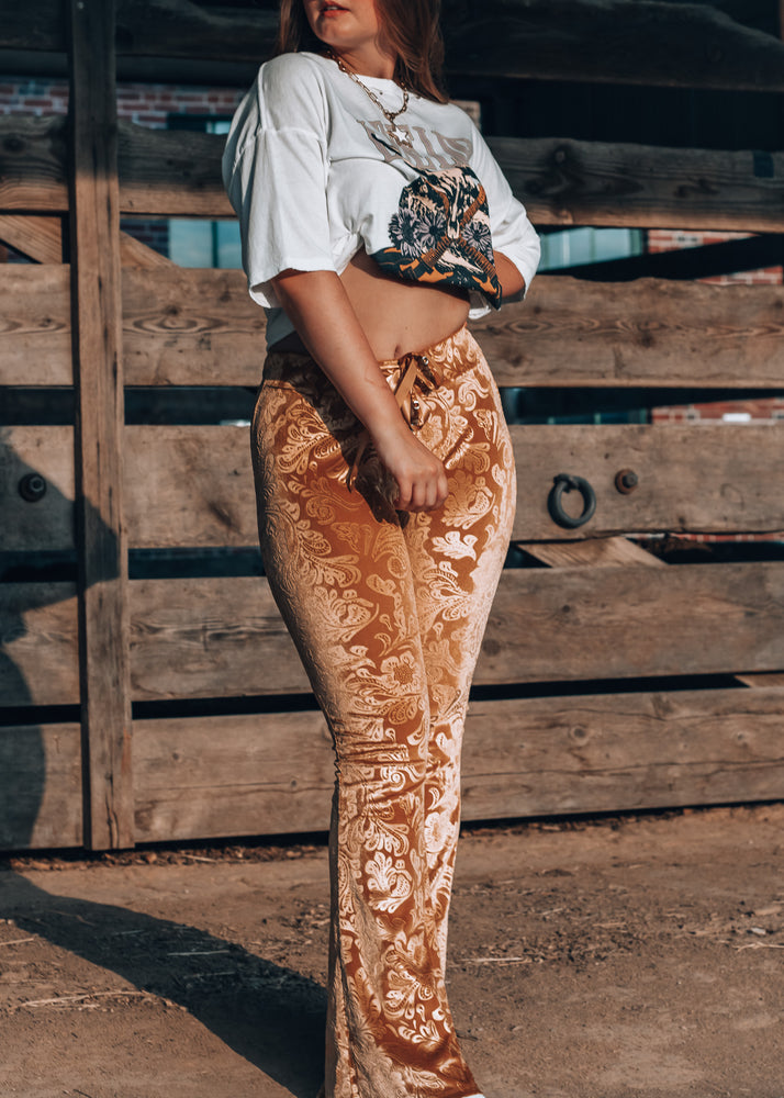 Stay Golden Paisley Flare Pants