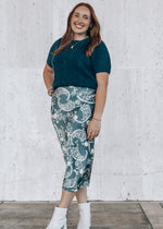 Sunday Stroll Floral Satin Midi Skirt