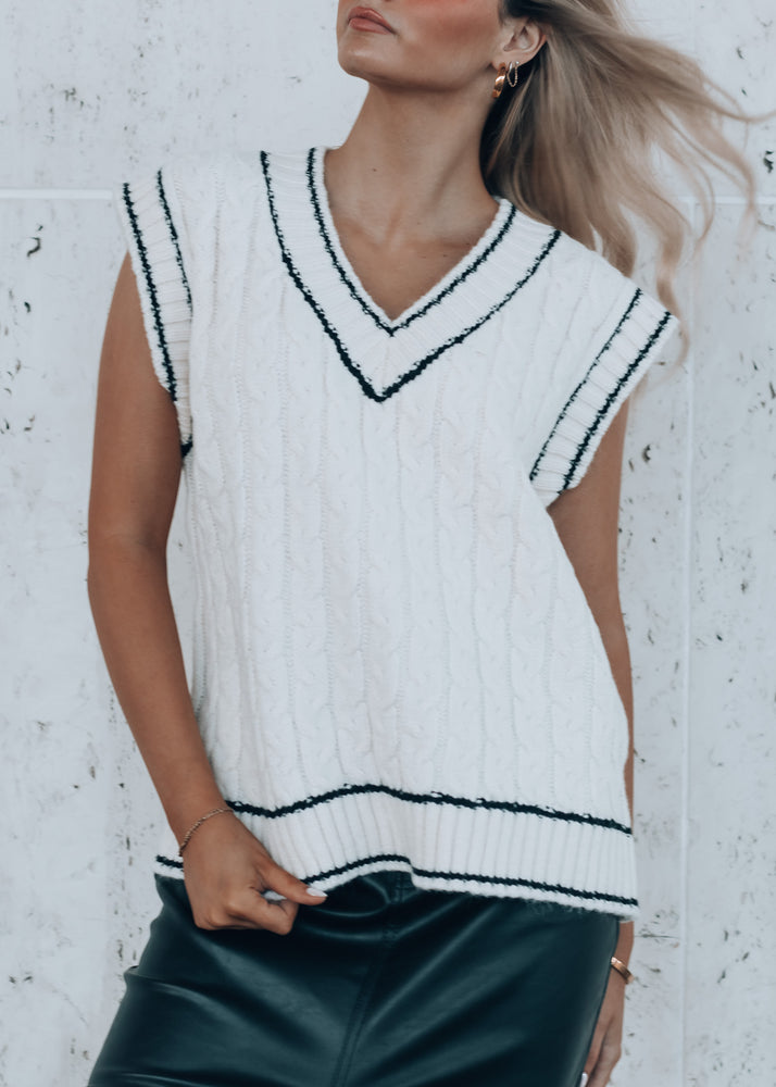 In the Hamptons Cable Knit Sweater Vest