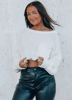 Brooklyn Distressed Crop Sweater