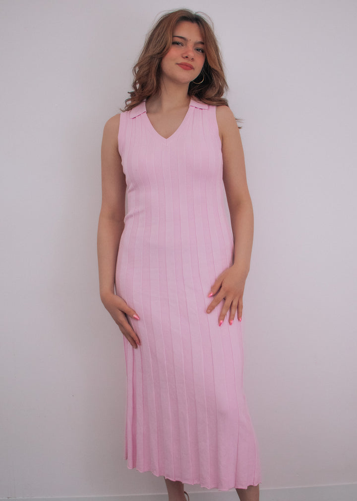 Evermore Pink Ribbed Maxi