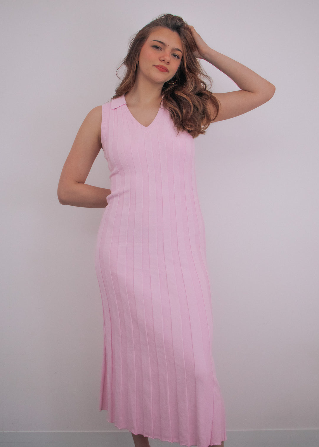 Evermore Pink Ribbed Maxi