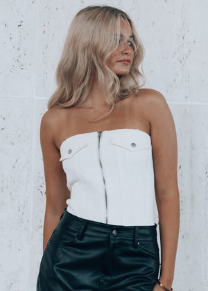 SoHo Cream Denim Top