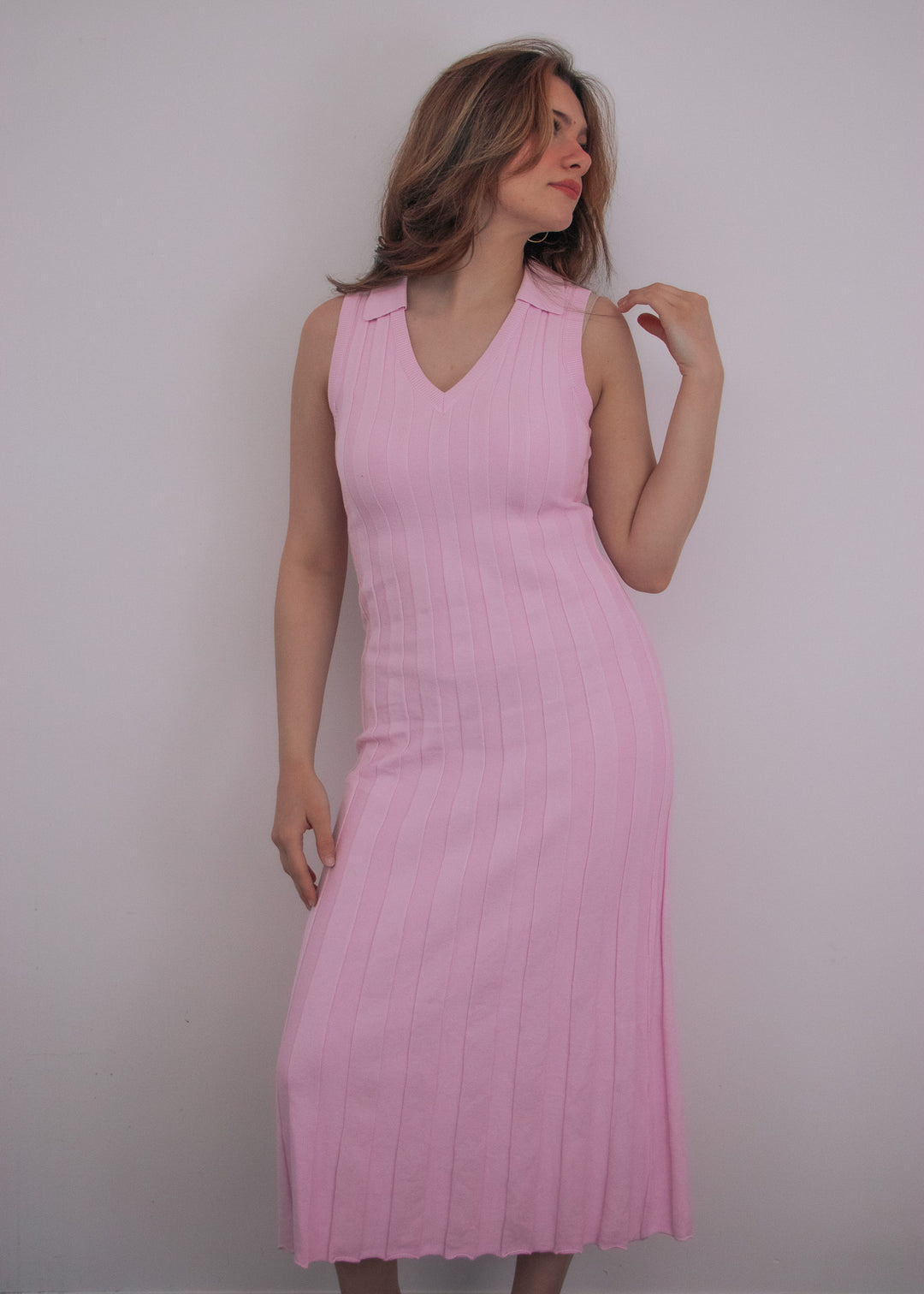 Evermore Pink Ribbed Maxi