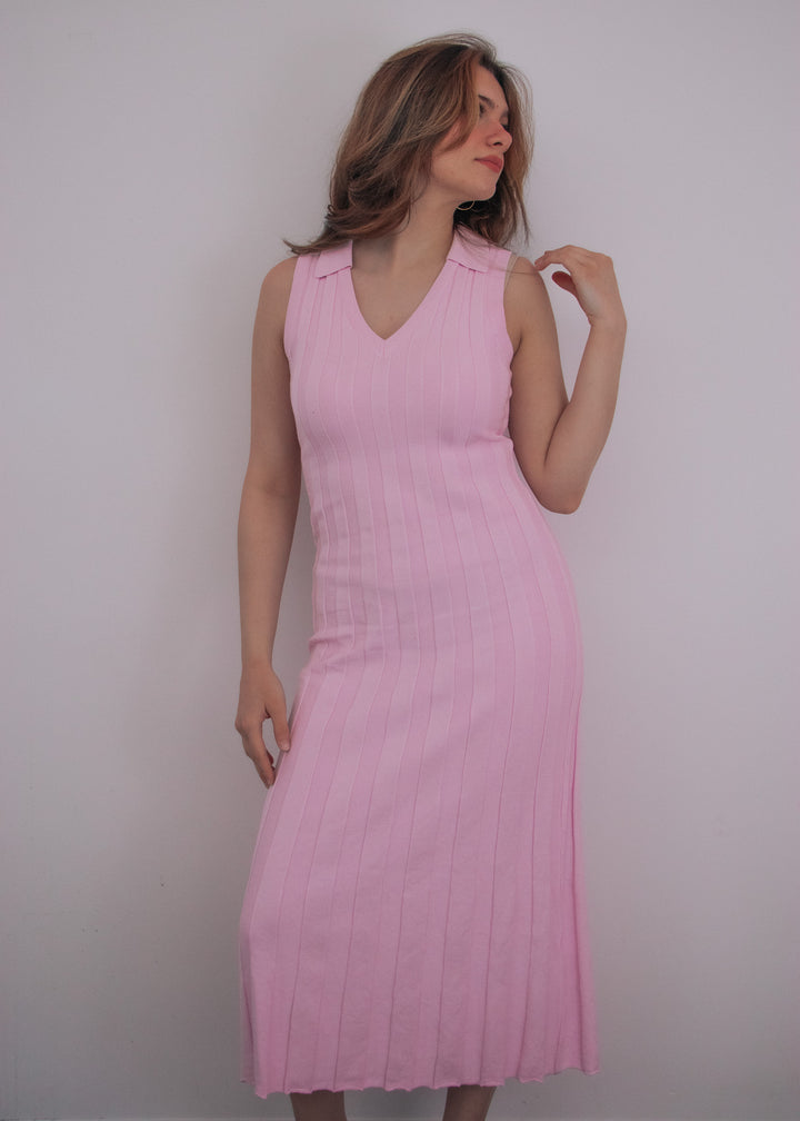Evermore Pink Ribbed Maxi
